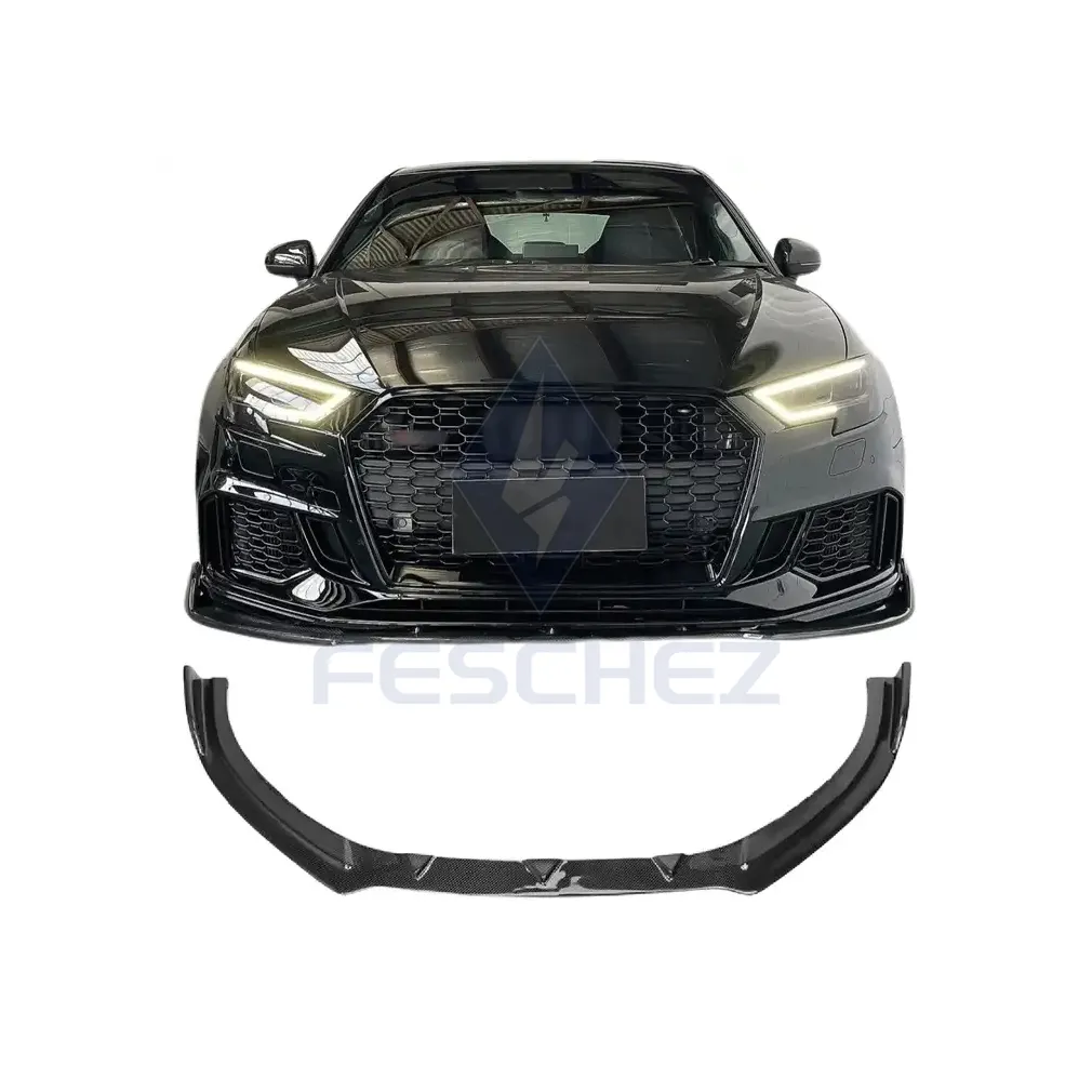 Audi A3 S3 için sıcak karbon Fiber spor stil ön tampon Rs3 2014-2020 araba ön dudak ön Spoiler