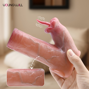 Wieder verwendbare Penis ärmel Extender Realistische Penis Kondom scheide Verzögerung Silikon verlängerung Sexspielzeug für Männer - Product Image 2