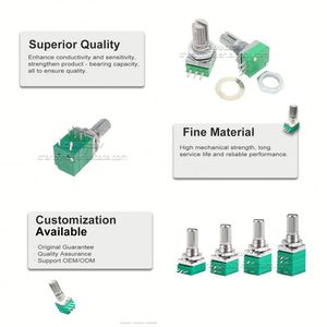 Potenciómetro giratorio lineal de doble banda única RK097N B5K 10K 20K 50K 100K 250K Potenciómetro RK097 de 3/5/6 pines para control de volumen - Product Image 4
