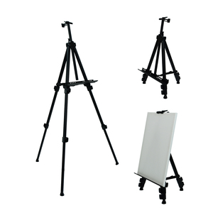 Chất lượng cao đơn giản kim loại màu đen nhôm phác thảo đứng Tripod easels cho các nghệ sĩ Sơn - Product Image 1