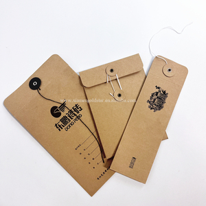 Buste di carta kraft marrone c5 con stampa personalizzata Eco friendly 100% con cravatta a stringhe - Product Image 3