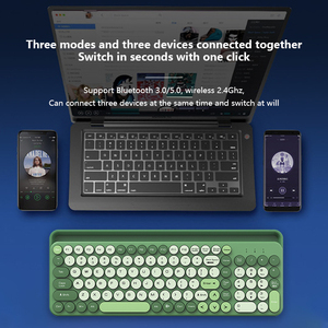 Teclado de ordenador para teléfono y tableta de 2,4G, teclado inteligente compatible con 3 dispositivos, teclado inalámbrico de 2 modos