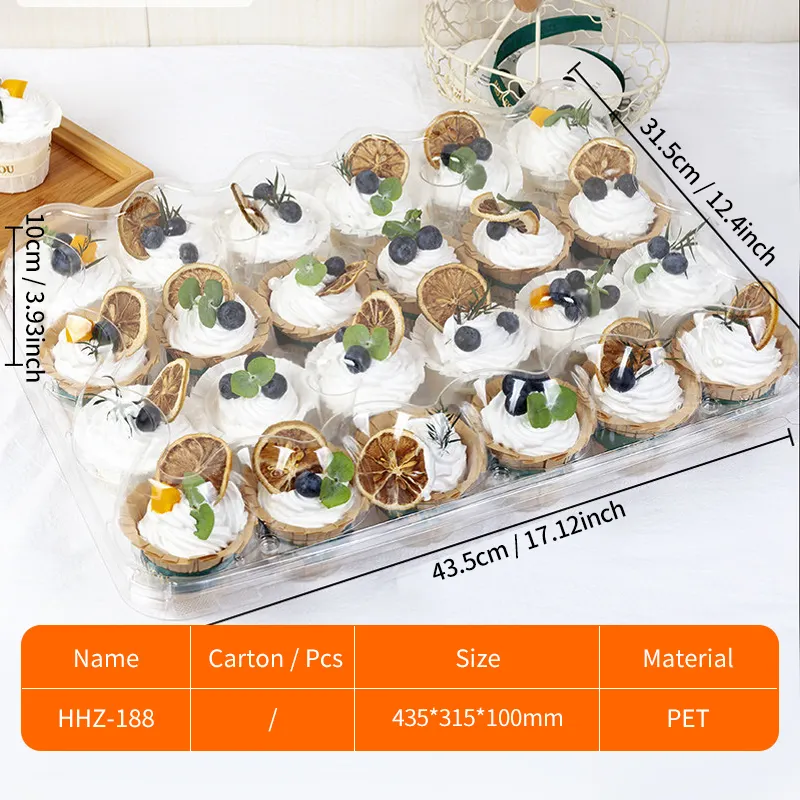 Benutzer definierte 1 2 4 6 12 Cupcake-Träger halter Klare Kunststoff-Blister-Clamshell-Behälter Dessert-Muffins Transparente Verpackungs boxen