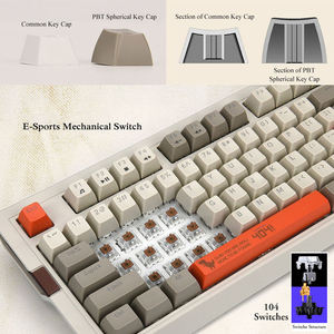 Tastiera meccanica ad asse ciano retrò tastiera PBT tastiera meccanica da gioco per ufficio con effetto luce RGB - Product Image 5