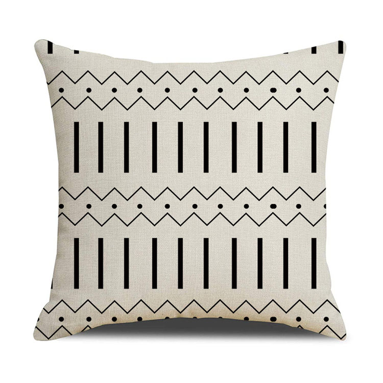 Nordic Home Decor Pillow Cover Office Car Linen Cushion Cover Custom Geometric Print Cushion Cover