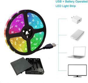 ไฟแบตเตอร์รี่ LED RGB ใช้ USB พร้อมรีโมตควบคุม3ปุ่มไฟเส้น LED กันน้ำสำหรับตกแต่ง - Product Image 2