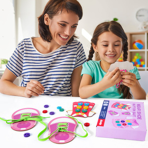 Diversão das crianças montessori aprender habilidades básicas de vida ensino aids roupas enfiar botão costura bordo jogo brinquedos educativos