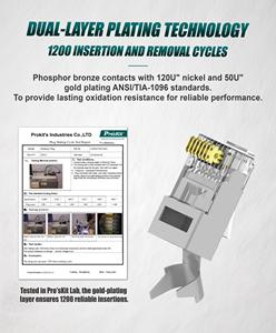 PT50C6AS проходит через экранированный Модульный штекер CAT7/6A 50u "для передачи данных и электропроводности в офисах предприятия - Product Image 3