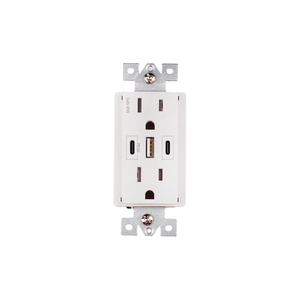 热销电气美国标准双插座双USB A USB C 5V 3.6A开关墙壁插座 - Product Image 6