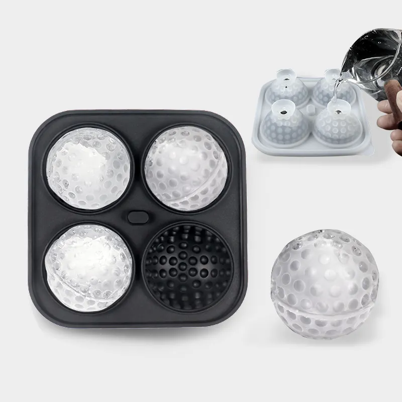 Nouveauté Golf Gifts Ball Ice Maker Moule, 2.5 "Large Sphere Round Ice Cube Moule pour Cocktails, Whisky Silicone Ice Cube Trays