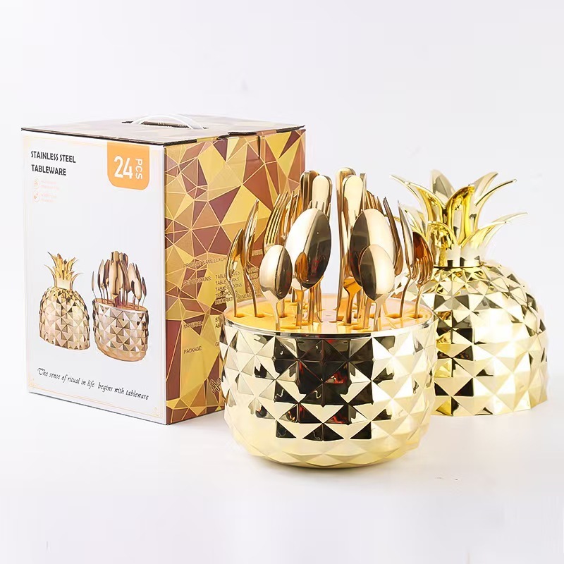 Ananas doré - vaisselle dorée