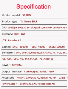 X9 PRO GameStick 4KHD TV Video oyunu Consol PSP x3 çip PSP/PS1/N64 40 + simülatörleri için 3D oyunlar Retro oyunlar çift 2.4G denetleyici - Product Image 6