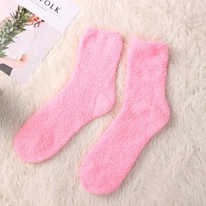 En popüler bayan kısa kabarık mikrofiber ev kalın çorap