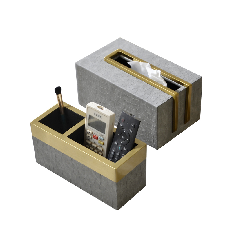 High-grade gray tissue box large storage box