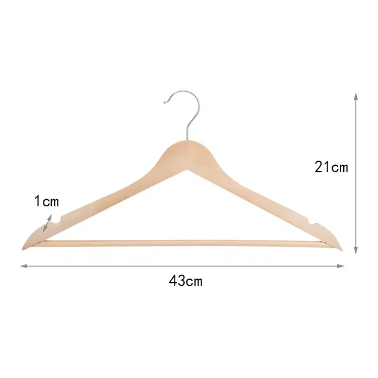 Appendiabiti in legno naturale antiscivolo di alta qualità per riporre le camicie dei cappotti