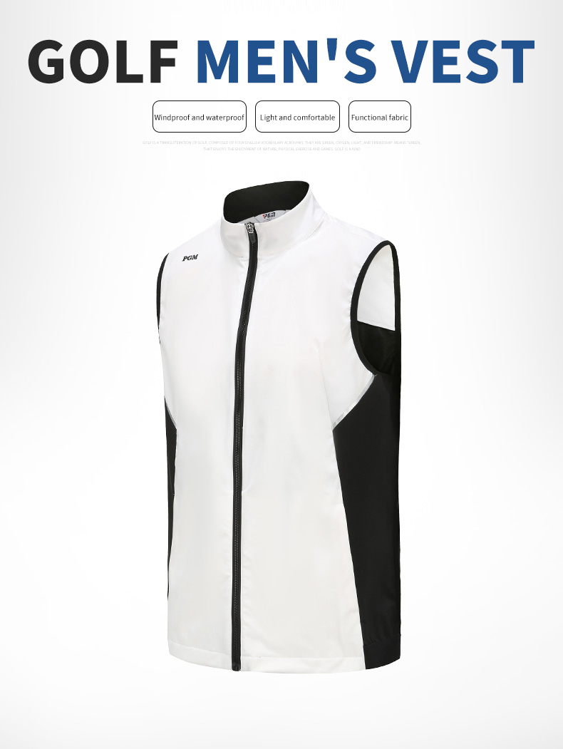 PGM YF375 windproof and waterproof sleeveless sport vest jacket OEM