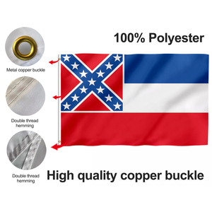 Promotional 3x5ft <strong>Mississippi</strong> Flag 100% Polyester Customizable Screen Printing for School Use Any Logo - Product Image 4