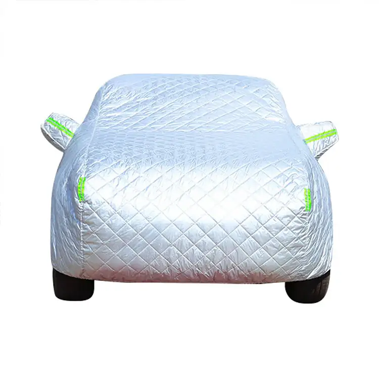 Couverture de voiture de protection contre la grêle pliante de haute qualité couverture de voiture de porte à fermeture éclair universelle pour l'hiver