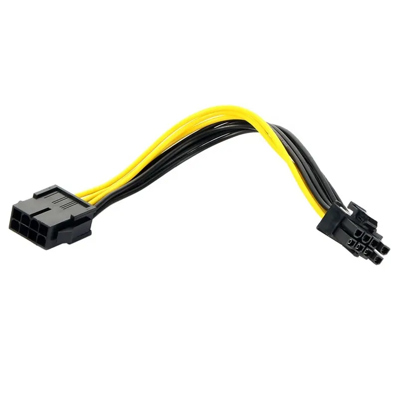 Câble d'extension d'alimentation PCI Express PCIe mâle à femelle, 21CM, 8 broches vers (6 + 2 broches), 8 broches