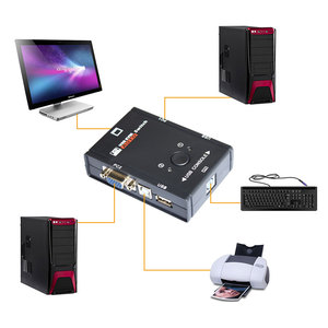 2端口，带两根电缆，用于键盘鼠标监视器计算机USB 2.0 KVM开关切换器1920*1440 VGA SVGA开关分路器盒 - Product Image 6