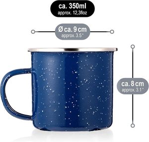 ステンレススチールエッジングティーコーヒー食器レトロエナメルマグ用ビンテージキャンプセラミックカップスターポイントエナメルウェア - Product Image 2