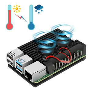 <strong>Raspberry</strong> <strong>Pi</strong> 4 <strong>Case</strong> Aluminum Metal Alloy Box Shell Dual Cooling Fan Thermal Pad Heat Sink for <strong>Raspberry</strong> <strong>Pi</strong> 4B Enclosure - Product Image 1