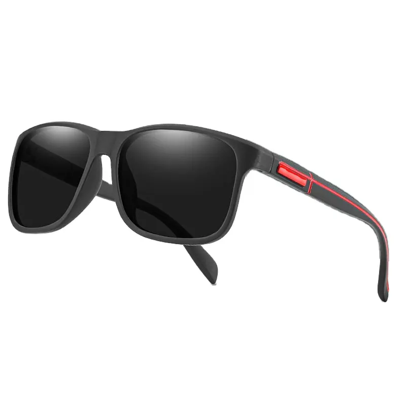 Gafas de sol negras con marco de plástico grueso para hombre, lentes ópticas de alta calidad para conducir, color negro, 2021