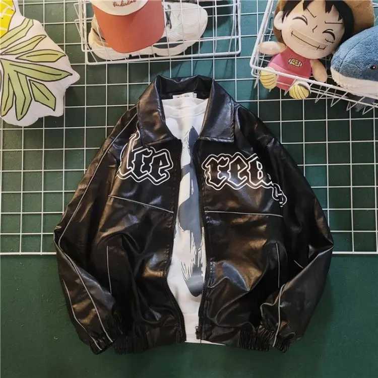 Ready to ShipIn StockFast Dispatch2024 spring and autumn men's new stand collar motorcycle leather jacket washed PU leather jacket coat