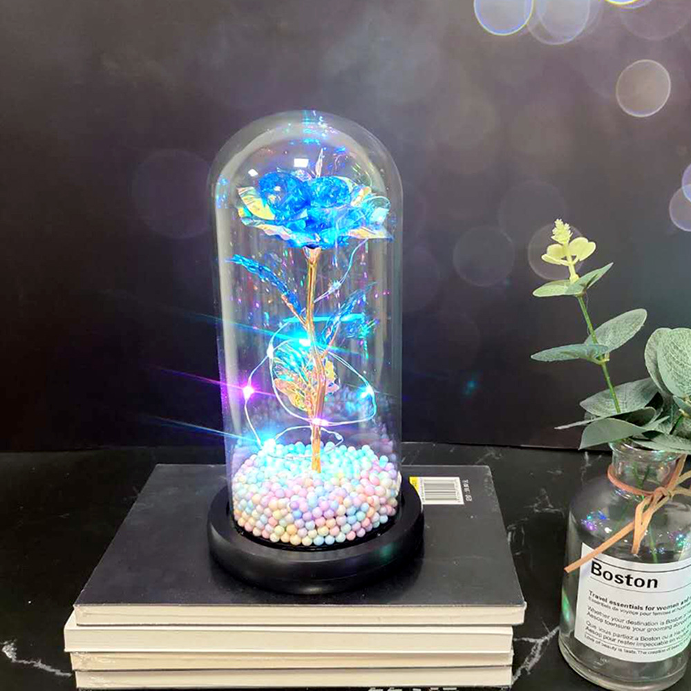 #Caja rosa con cúpula de cristal para lámpara de 11 colores.