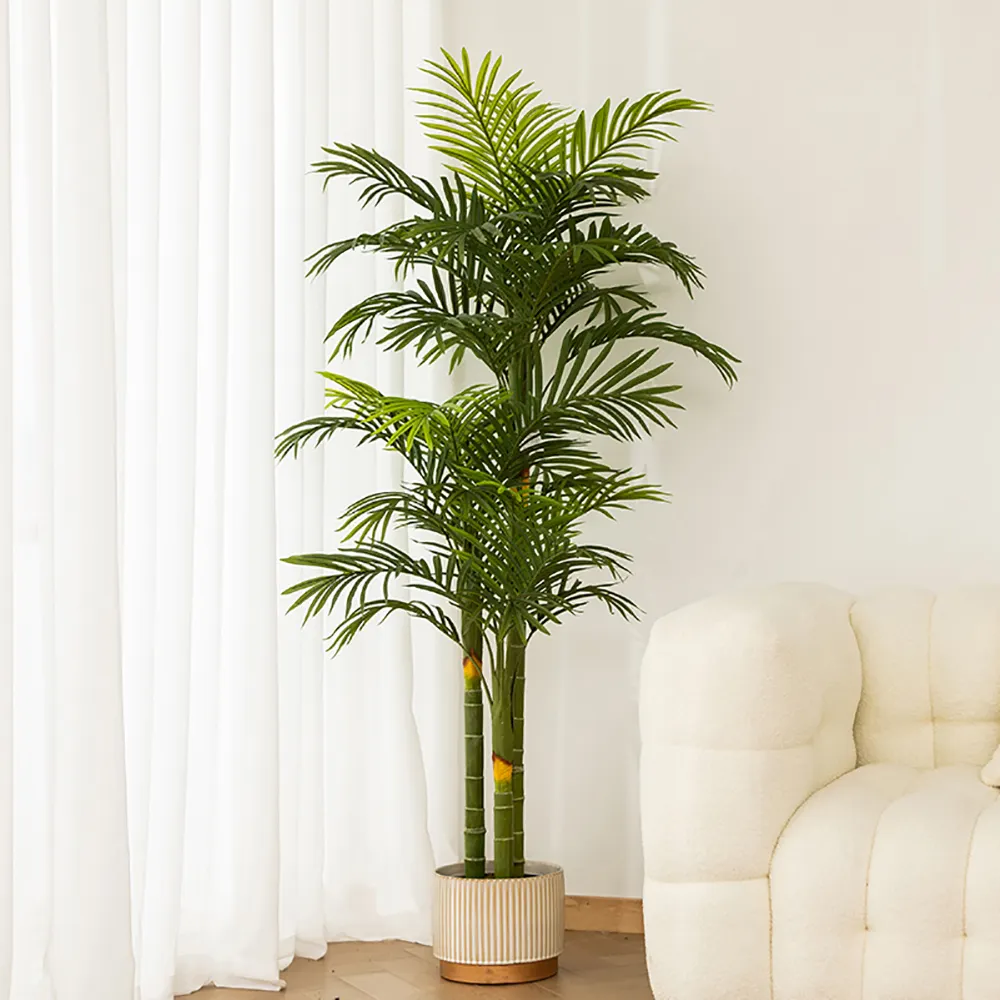 Árvore artificial de plástico para decoração, árvore de coco e palmeira para jardim doméstico e áreas externas