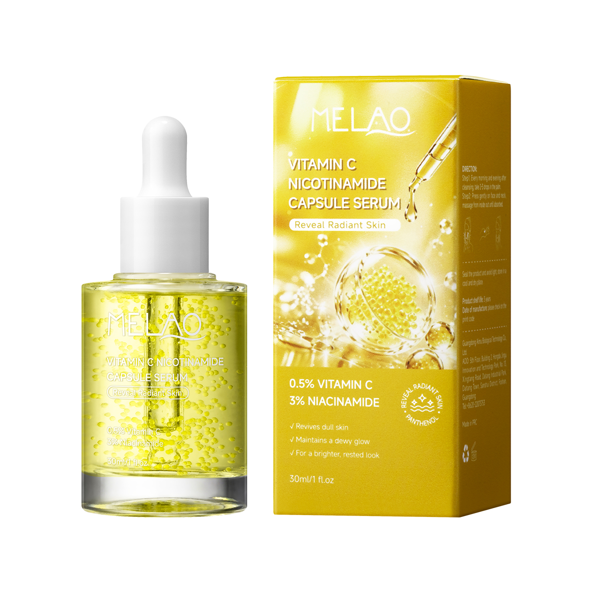 Sérum en capsules de vitamine C et de nicotinamide