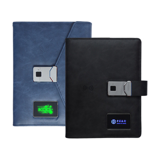 Uso multifunción de huellas dactilares para desbloquear el bloc de notas PUleather 8000mAh 1000 colores Tamaño A5 Cargador inalámbrico Banco de energía Diario Notebook - Product Image 1