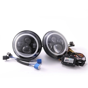 7 inç yuvarlak Led İş işık far RGB Halo mobil uygulama kontrol beyaz sarı far için Jeep yüksek düşük işın sis işık - Product Image 4