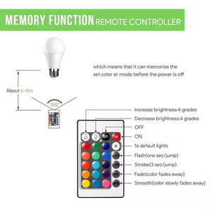 COYOLED çok renkli ampul LED RGB ampul ışık Via renk değiştiren LED ampul 7W A19 RGB 16 renkler RGB uzaktan kumanda lambası - Product Image 4