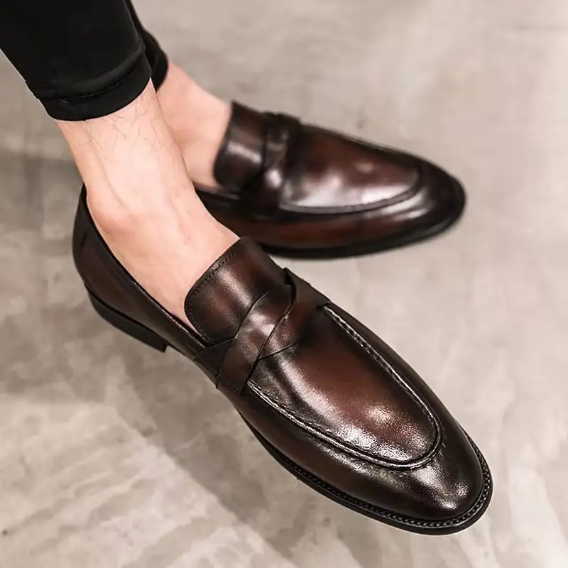 חדש אופנה להחליק על גברים של עור נהיגה נעלי גדול גודל 38-48 ארה"ב 14 מזדמן משרד נעליים מקרית עור שמלת נעליים לגברים