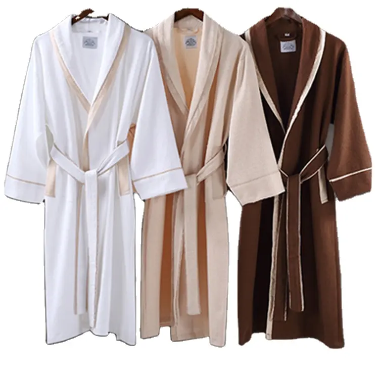 Pyjamas pour femmes, Robes de bain Spa 100% coton, peignoir d'hôtel gaufré, offre spéciale
