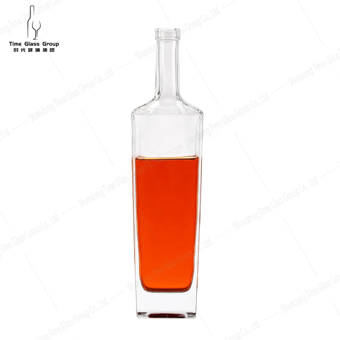 Индивидуальная пустая водка, стеклянная бутылка для виски с прозрачной бутылкой для ликера из кремниевого стекла с 500 мл 750 мл