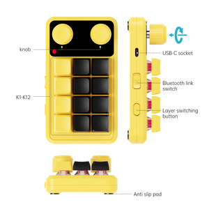2.4G Wireless Mini Programmable Keyboard 12 <strong>Keys</strong> 2 Knob Hot Swap USB-C Mechanical Multifunctional Custom Colorful <strong>Macro</strong> Keypads - Product Image 6