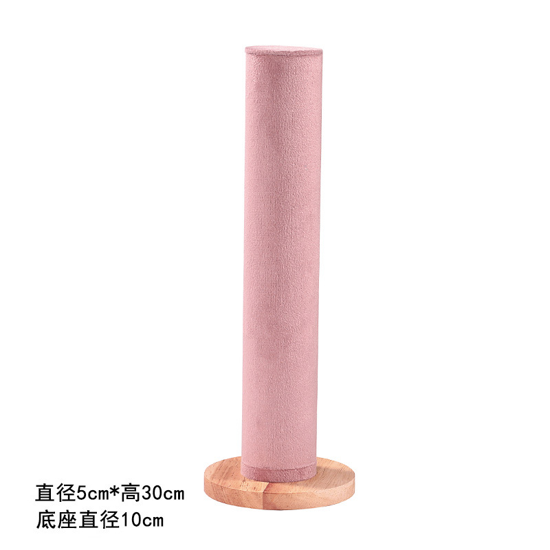 Pink round wood base
