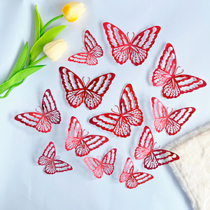 12 Pcs/Pack <strong>PVC</strong> 3D <strong>Butterfly</strong> Decoration Wall Sticker Set for Wedding Party Home