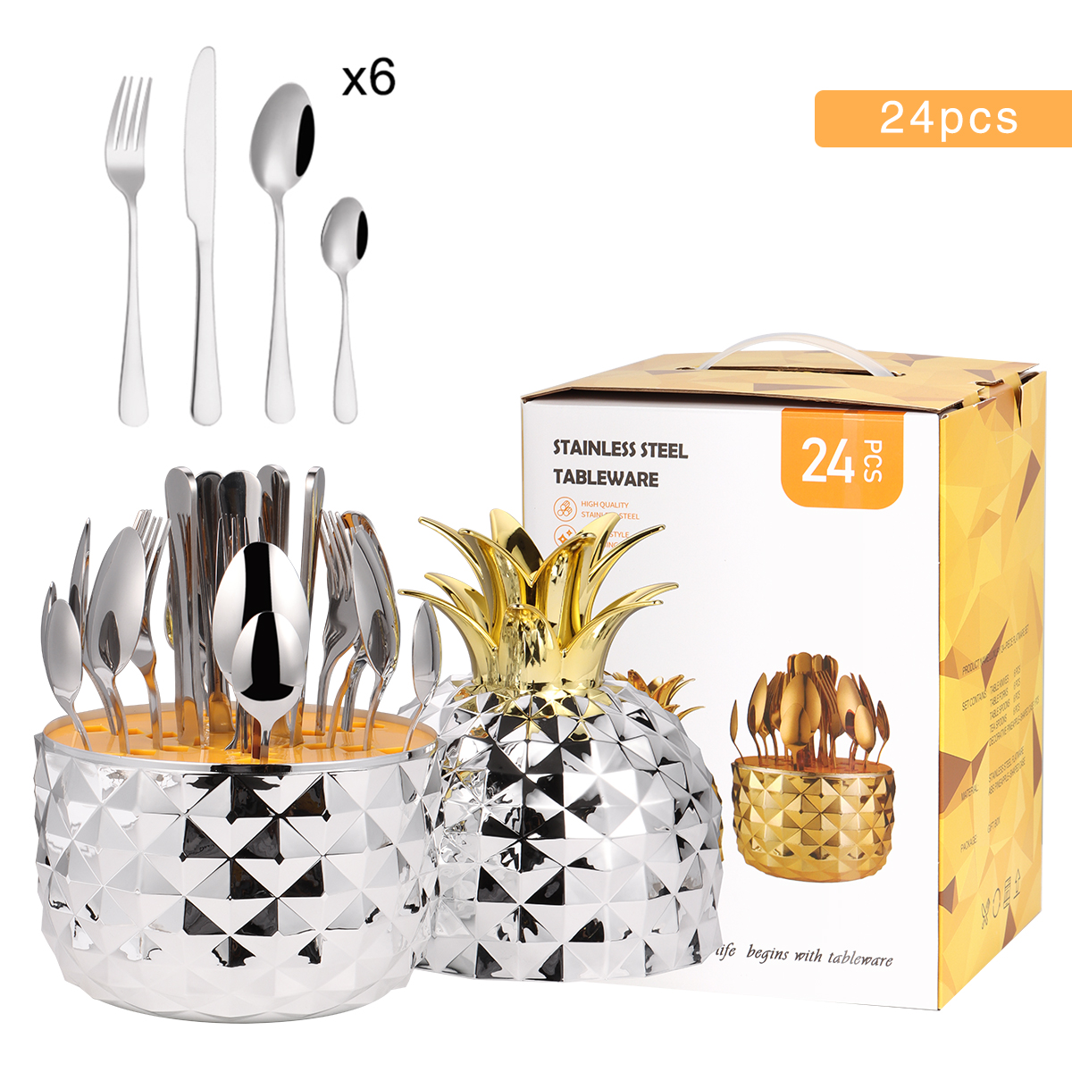Boîte Argentée + Ananas - 24 Pièces
