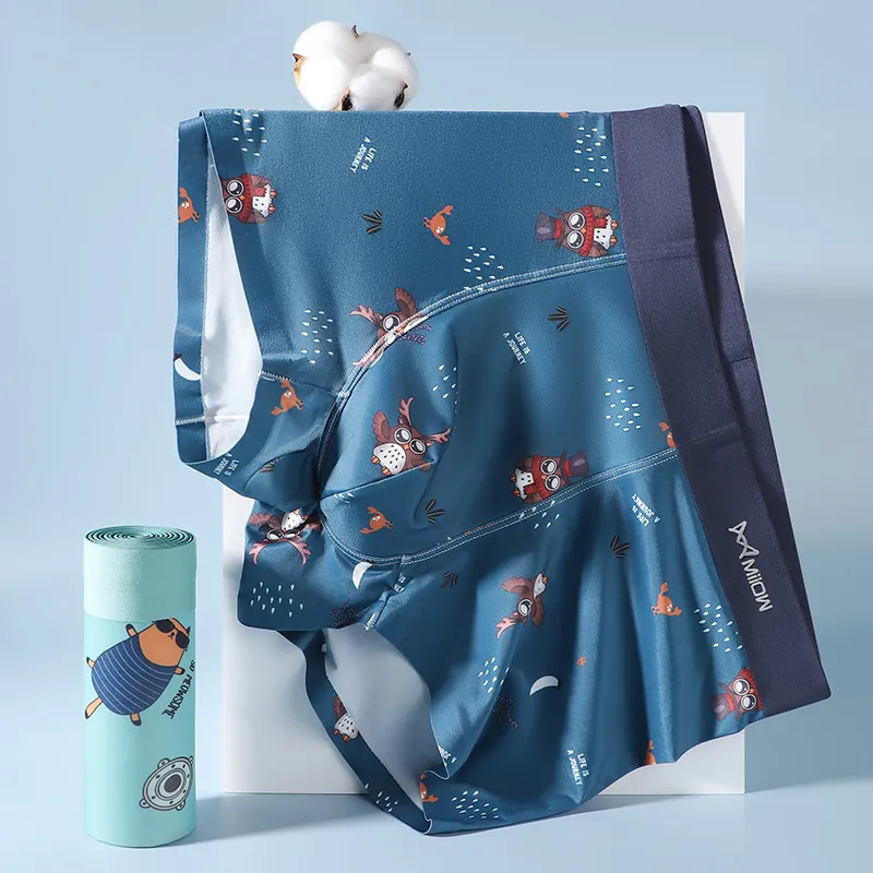 BSCI ropa interior con estampado personalizado Boxer caja corta de algodón pantalones cortos ropa interior para niños adolescentes