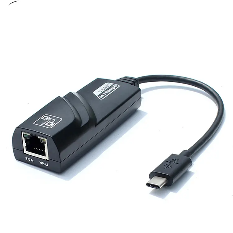 โลโก้ที่กำหนดเอง 10/100/1000Mสายเคเบิลเครือข่ายThunderbolt 3 RJ45 LAN 1Gbps USB C To Ethernetอะแดปเตอร์