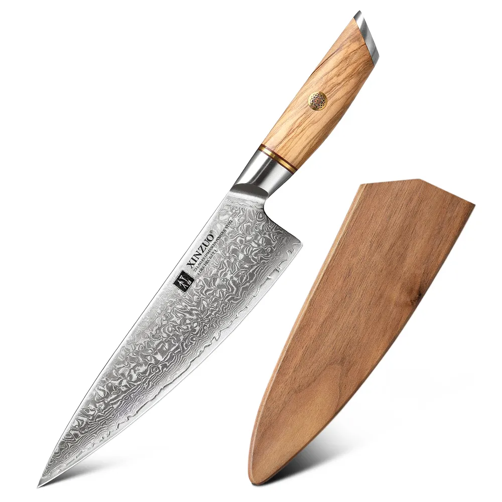 XINZUO yüksek kalite ceviz ahşap kılıf mutfak bıçağı aksesuarları şef bıçaklar bıçak koruyucu