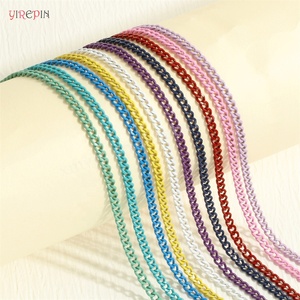 New Personalized and Trendy Design with a Layered Cuban <strong>Chain</strong> and Colored Neckband