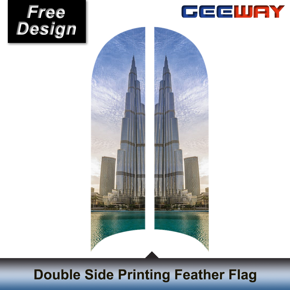 bandera de pluma de doble cara