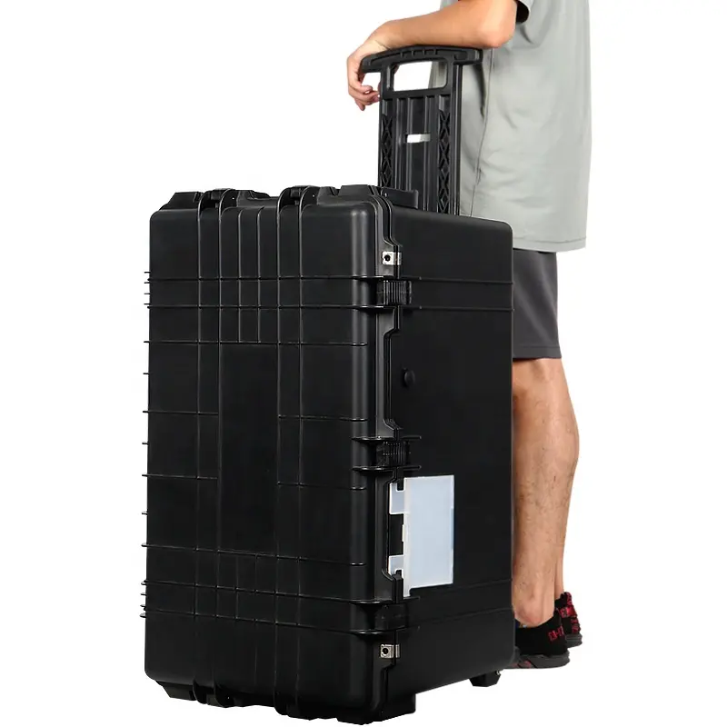 25,5 Zoll Trolley-Koffer Tragbare elektronische Ausrüstung Rooling Tool Box Hochleistungs-Kunststoff-Aufbewahrung sbox mit Rädern Modell AX1670H