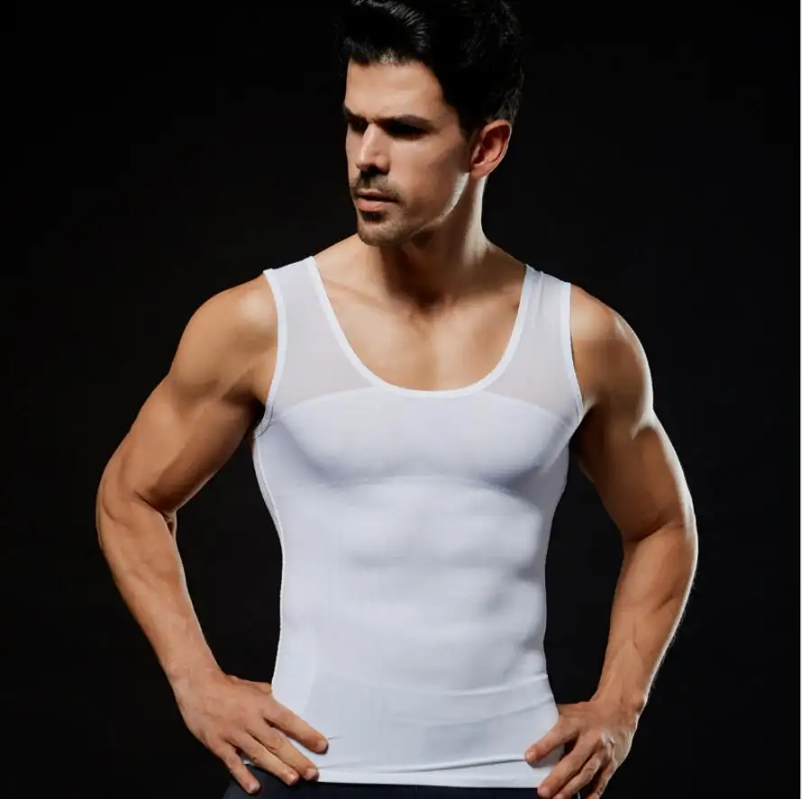 Men Body Shaper top Control Slimming Shapewear Corrective Posture seamless Vest Underwear sleeveless tshirt