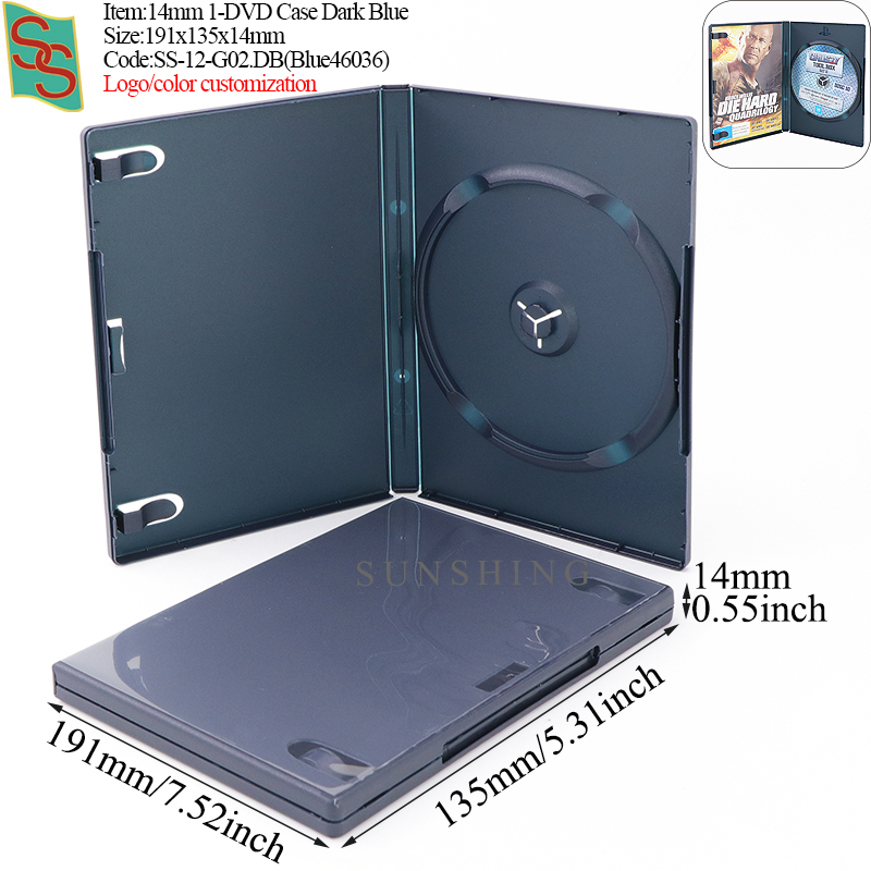 Caja de 1 DVD de 14 mm G02 - Azul oscuro