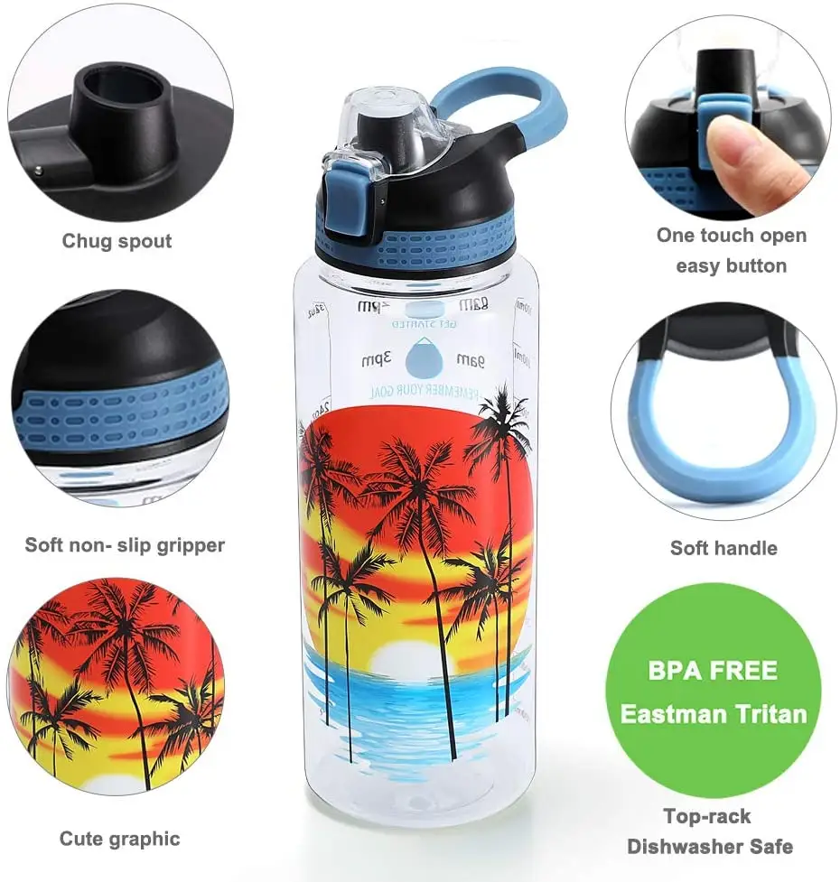 Grosir Label pribadi Logo kustom botol air plastik Blender Gym pengocok Protein botol air